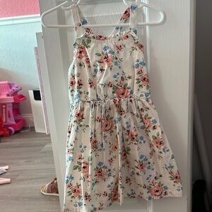 Floral Kids Dress in White and Pink